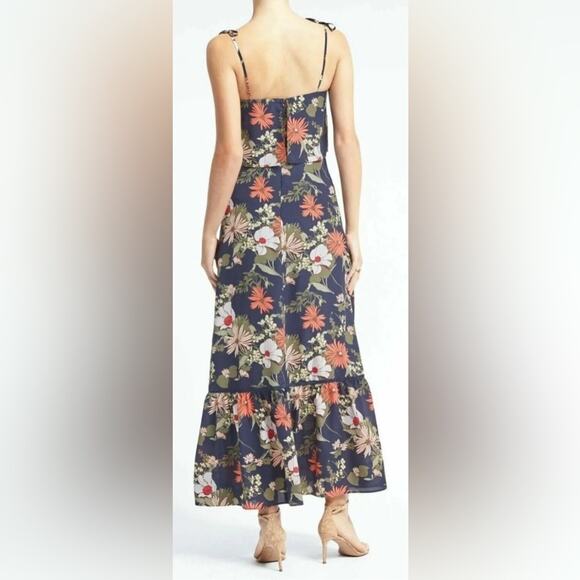BANANA REPUBLIC Floral PRINT RUFFLE HEM MAXI DRESS, SIZE 10 - Picture 7 of 7